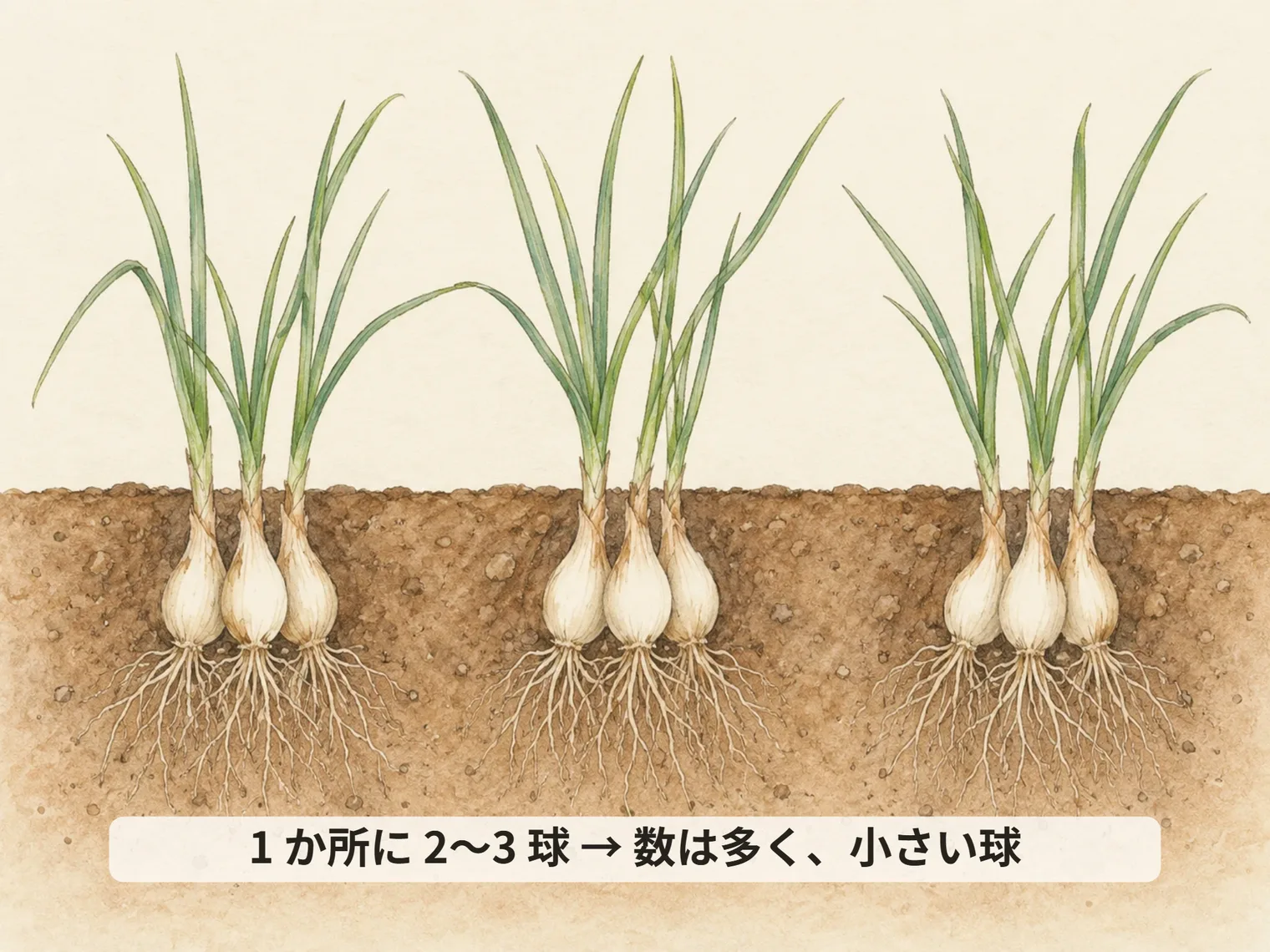 1 か所に 2〜3 球 → 数は多く、小さい球
