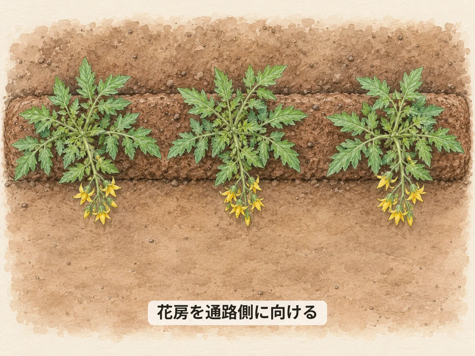 花房を通路側に向ける